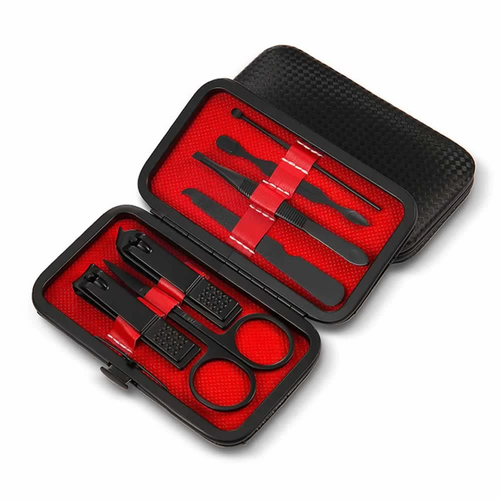 Estuche para manicura, de acero inoxidable, con 7 piezas / hog.83