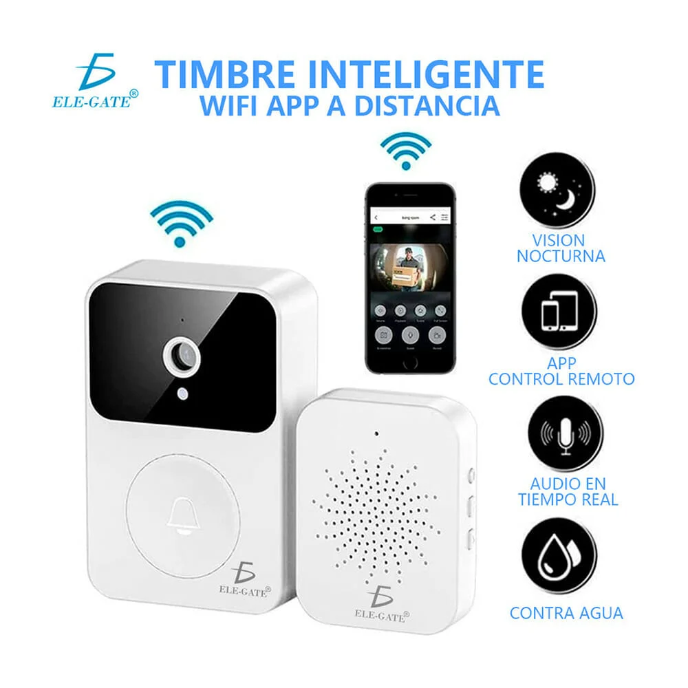 Timbre inteligente wifi con cámara remo...