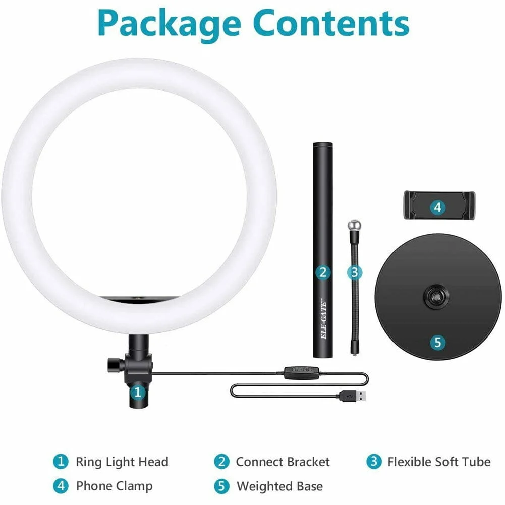 Aro de luz de 8.2 pulgadas con soporte para teléfono y mesa, con salida usb, multifuncional / hold.40.20