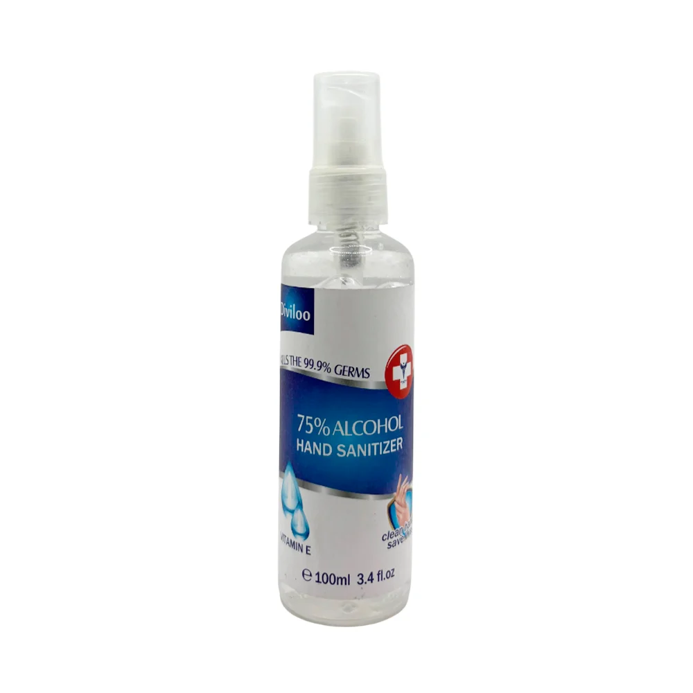 Alcohol sanitizante al 75% diviloo con extracto de vitamina e, 100ml / 111192