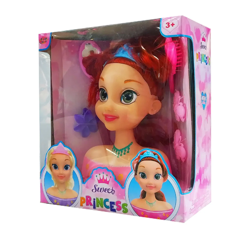 Cabeza / maniquí de muñeca para crear peinados + accesorios, variedad de modelos / sweet princess / ht88313