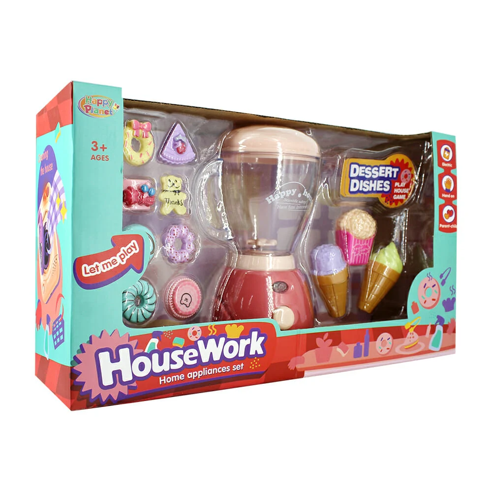 Licuadora de juguete con luz, sonido y accesorios / house work / ht88641