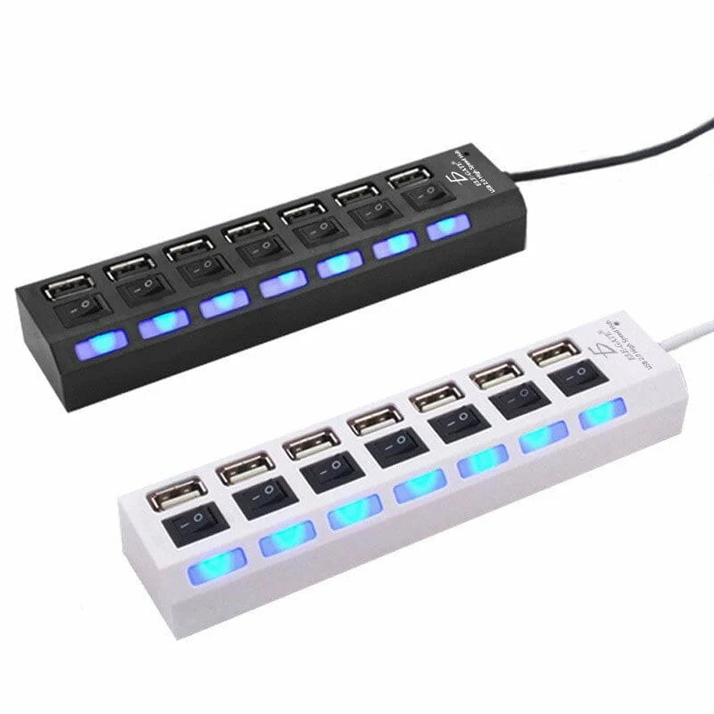 Hub de 7 puertos usb 2.0 con switches co...