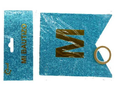 banderín de bautizo con brillos