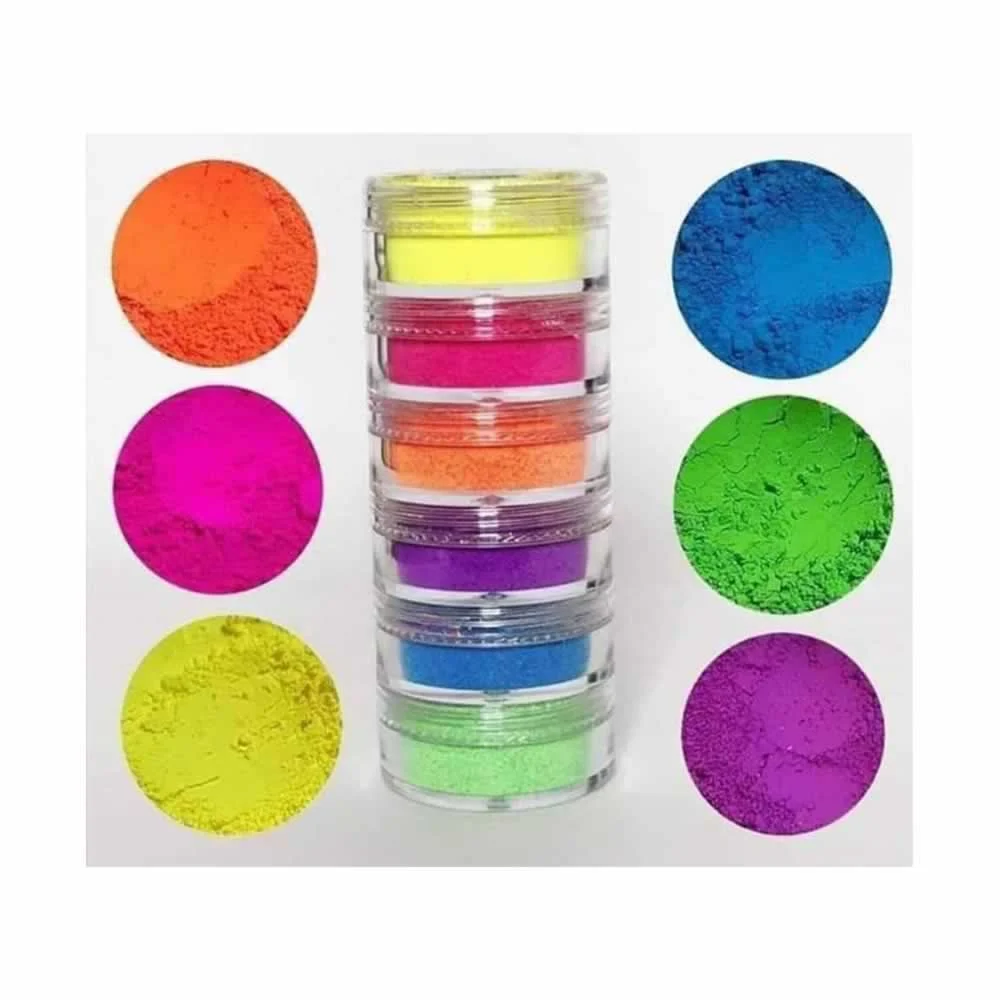 Pigmentos 6 colores neón en torre, vari...