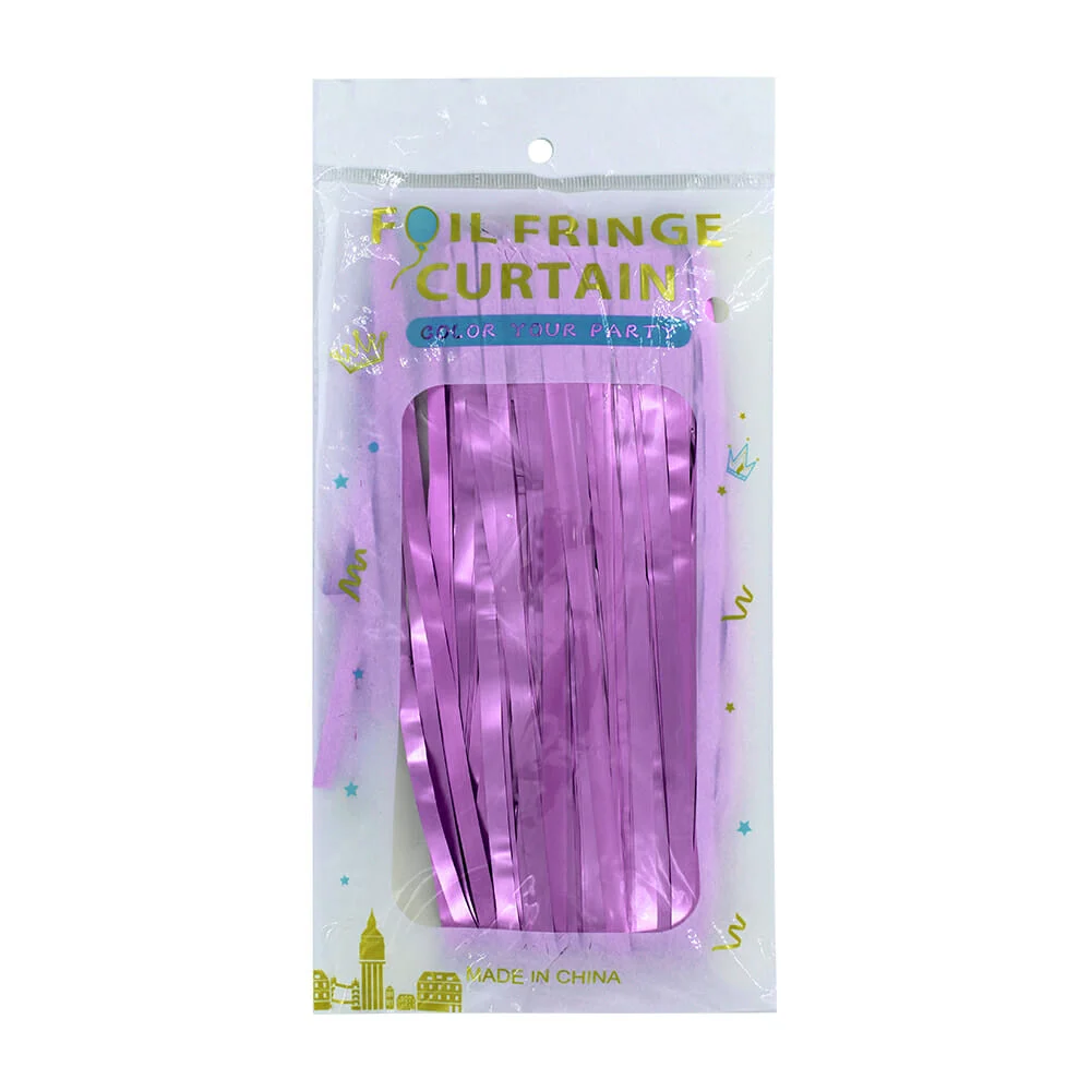 Cortina de plástico con efecto cromado para fiesta, variedad de colores / foil fringe curtain