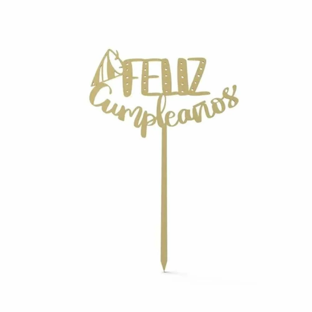 Cake topper / adorno feliz cumpleaños para pastel -hw-929