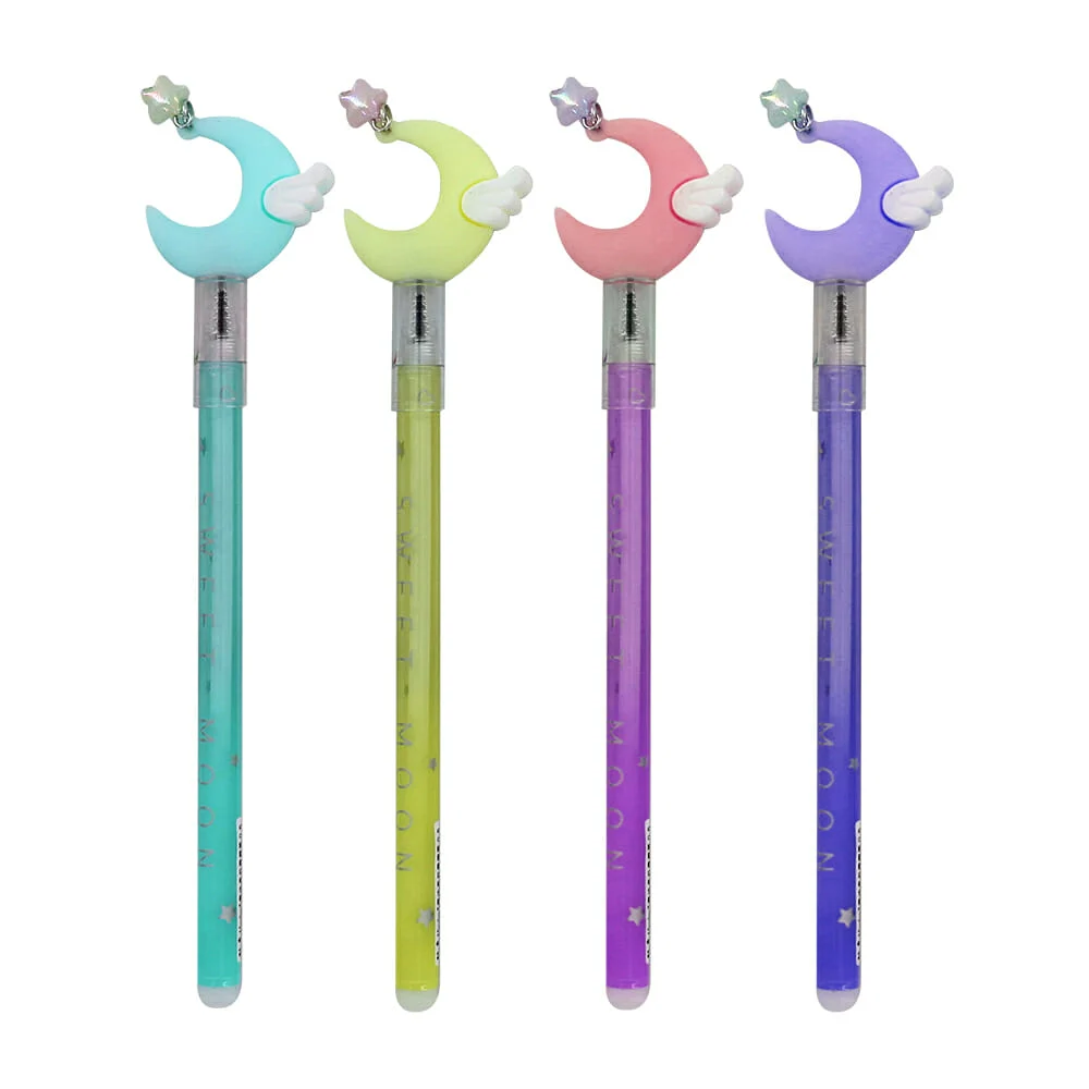 1pza Pluma de gel con diseño de luna + estrella, variedad de colores hz-8-1
