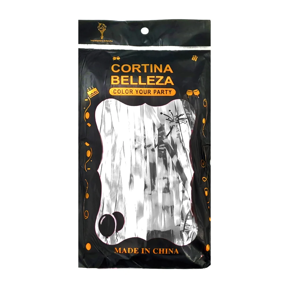 Cortina metálica con efecto holográfic...