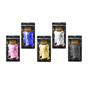 Cortina metálica con efecto holográfico o liso, variedad de colores /…