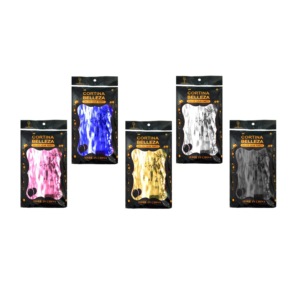 Cortina metálica con efecto holográfico o liso, variedad de colores / cortina belleza / inn-ls-010