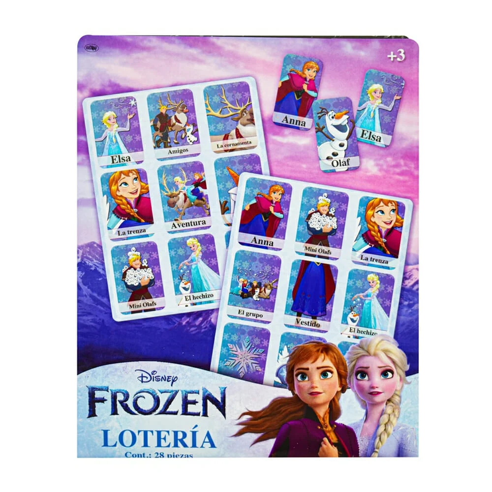 Juego de mesa, lotería con diseño de frozen, 28 pzas, jfz9-lt86 djfz6-lt57