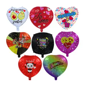1pza Globo de 18 pulgadas en forma de corazon con frase, variedad de …