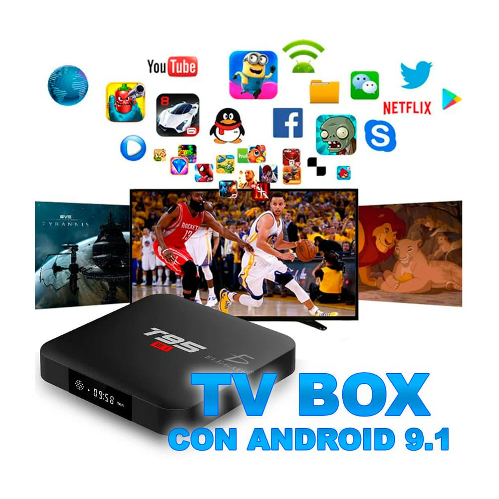 Tv box multimedia con 2gb de ram y 16 gb de almacenamiento interno, sistema operativo android 9.1 y resolución 4k / jdh.t95s1