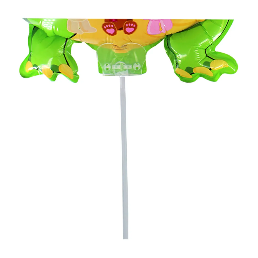 1 pza de globo de dinosaurio con figuritas de osos, con popote y base jg-029/dbct-gk126