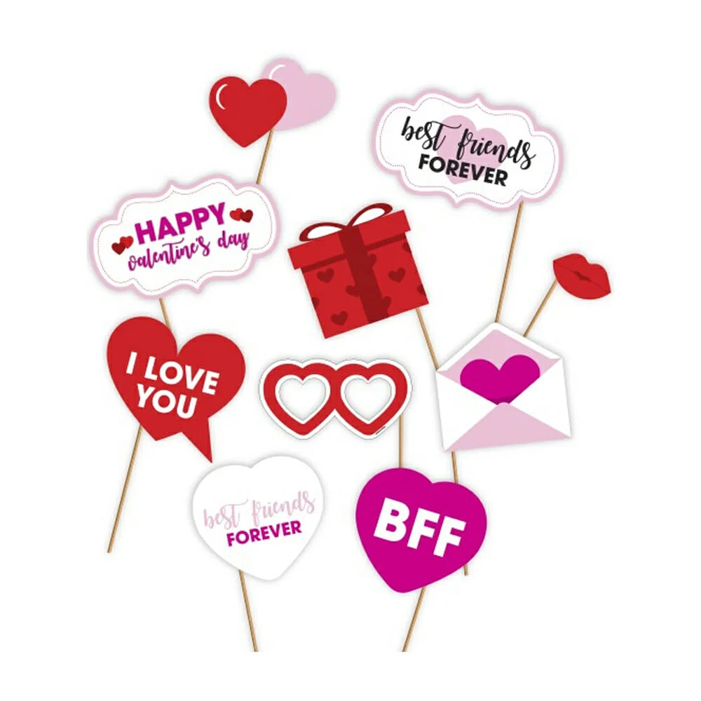 Paquete de 10 photo props euro novelty decoración de san valentín / jippsv10