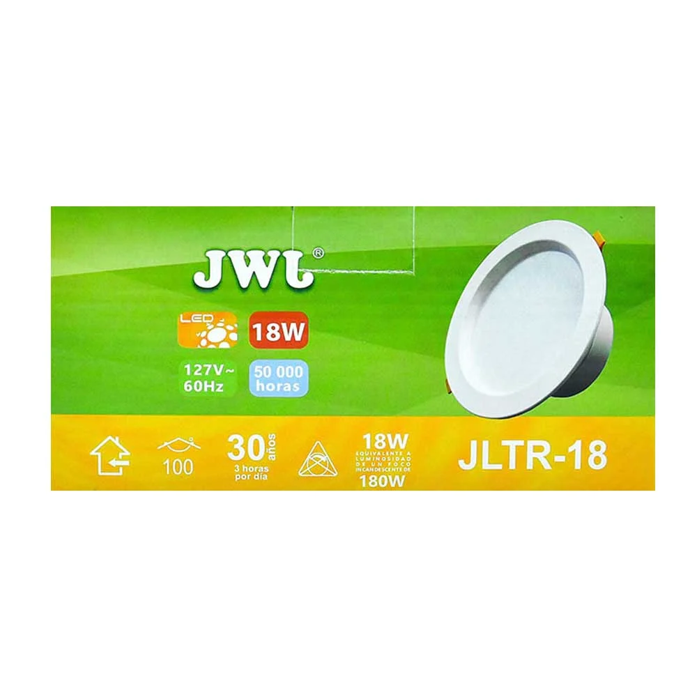 Plafón led empotrable 18w para bote integral luz blanca jltr-18b jwj
