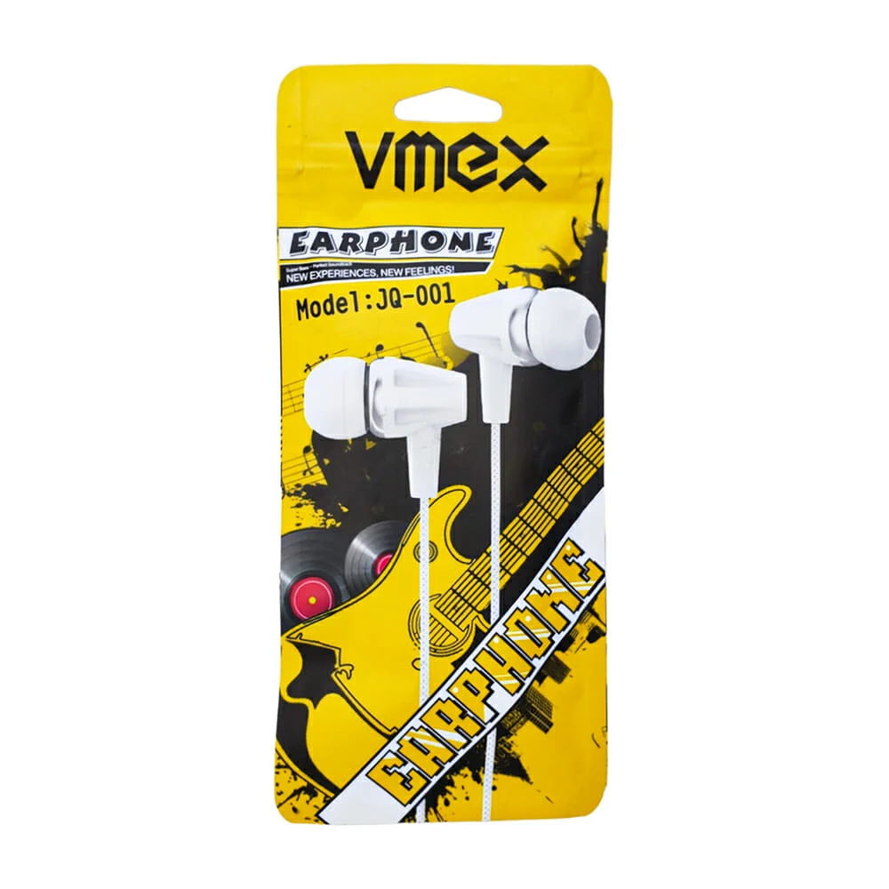 Audífonos alámbricos vmex tipo earphone con cable de 1.2 metros y entrada auxiliar 3.5mm, variedad de colores / jq-001