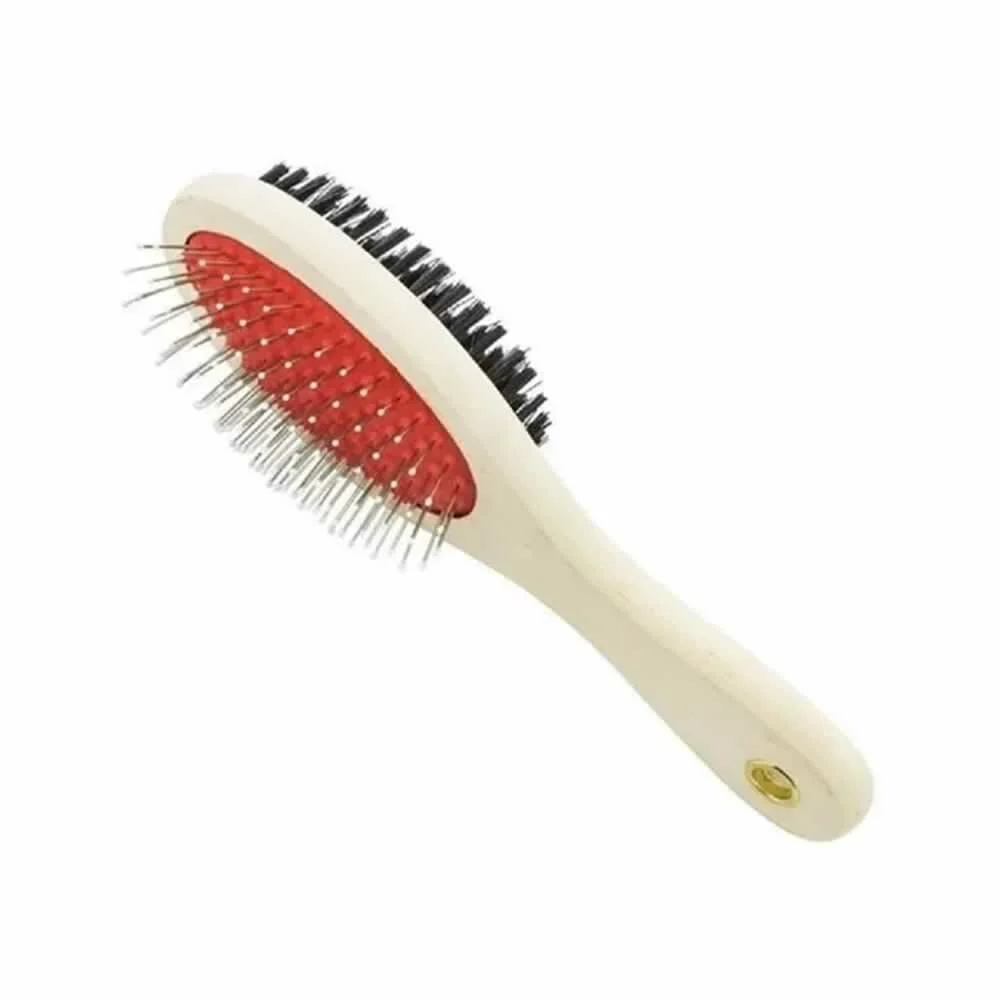 Cepillo doble de madera, de tamaño chico para mascota / jr1122