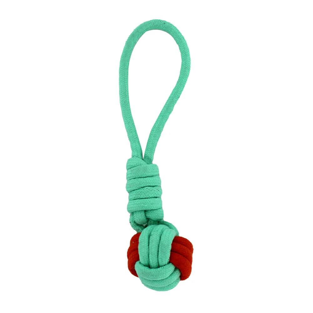 1pza Juguete mordedera con pelota de tela para mascota, variedad de colores / jr1168