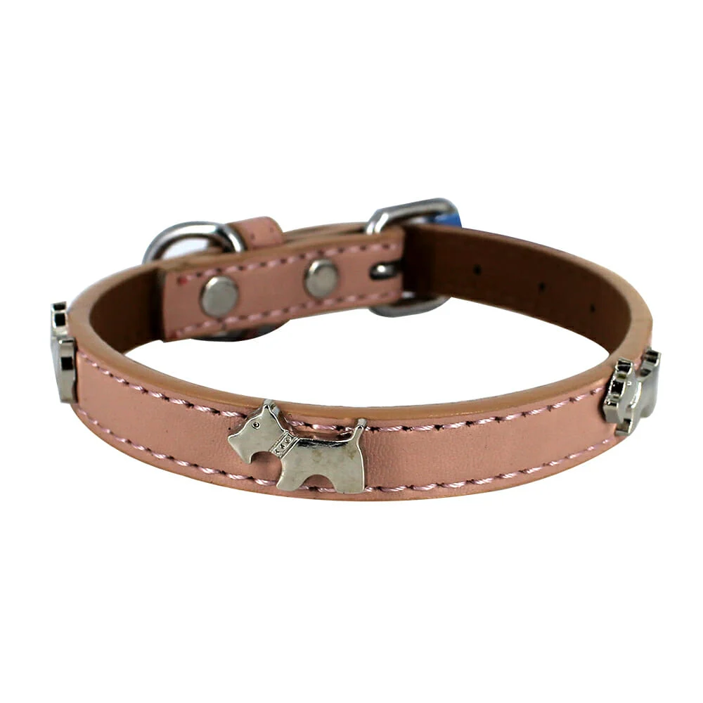 1pza Collar ajustable con decoración de perro para mascota 35cm, variedad de colores / jr1230