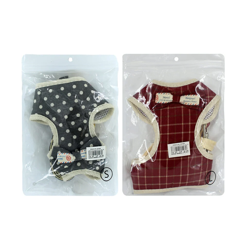 Juego de pechera talla M con moño y correa con diseño de puntos, variedad de colores / lf-cw9846 / if-cw9845