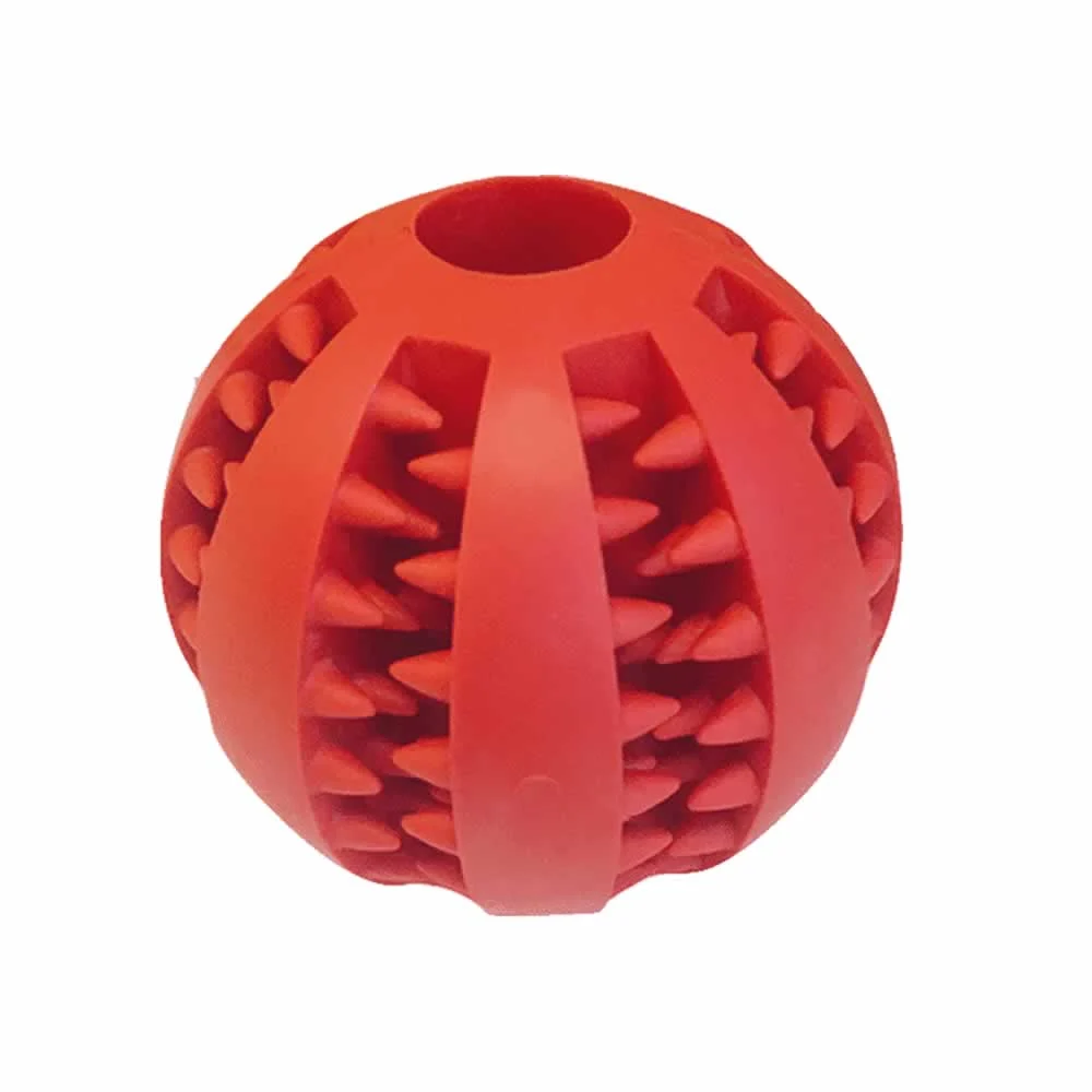 Pelota dental mediana de caucho natural para perro jr1442