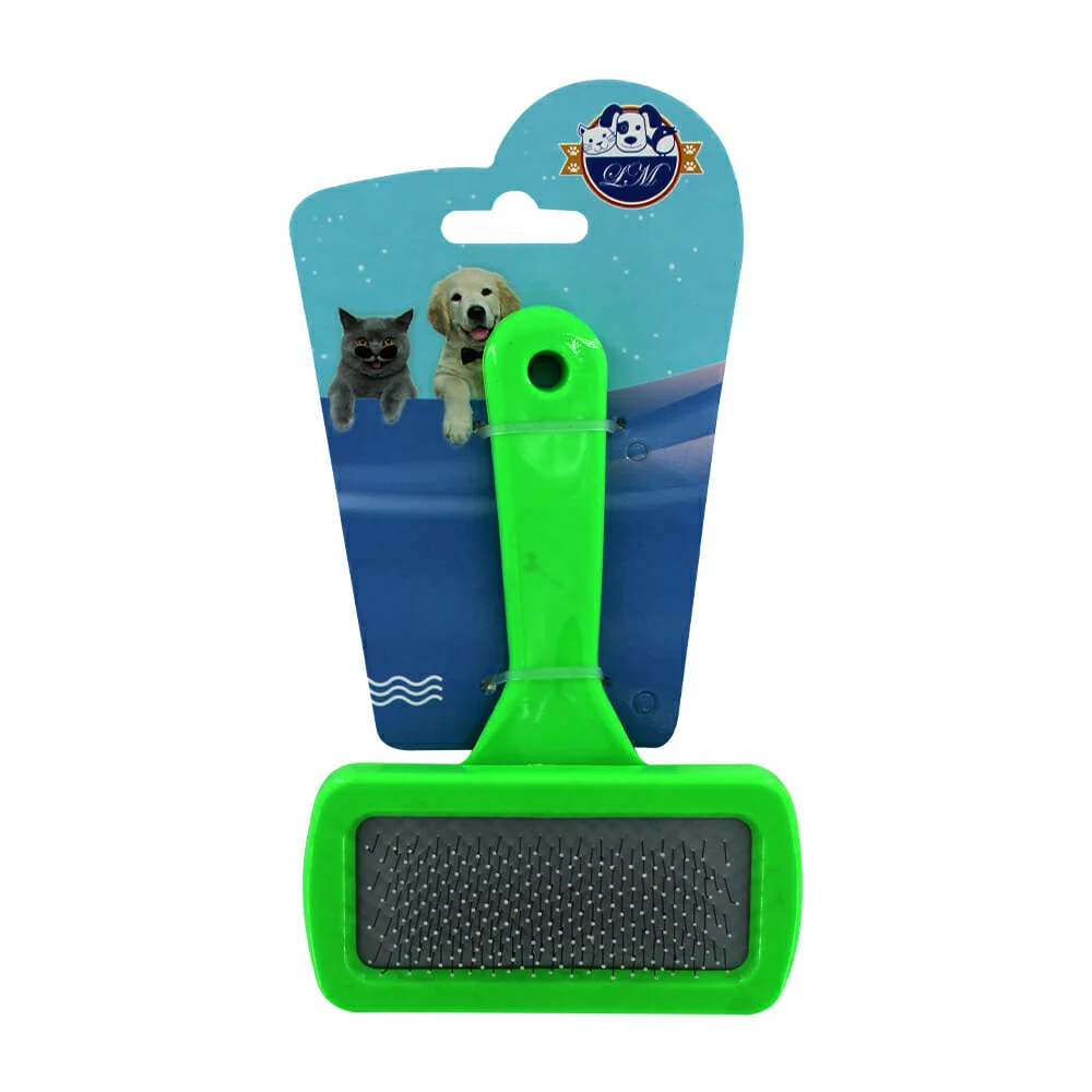 Cepillo mediano para mascotas con mango de plástico y cerdas duras / jr1535