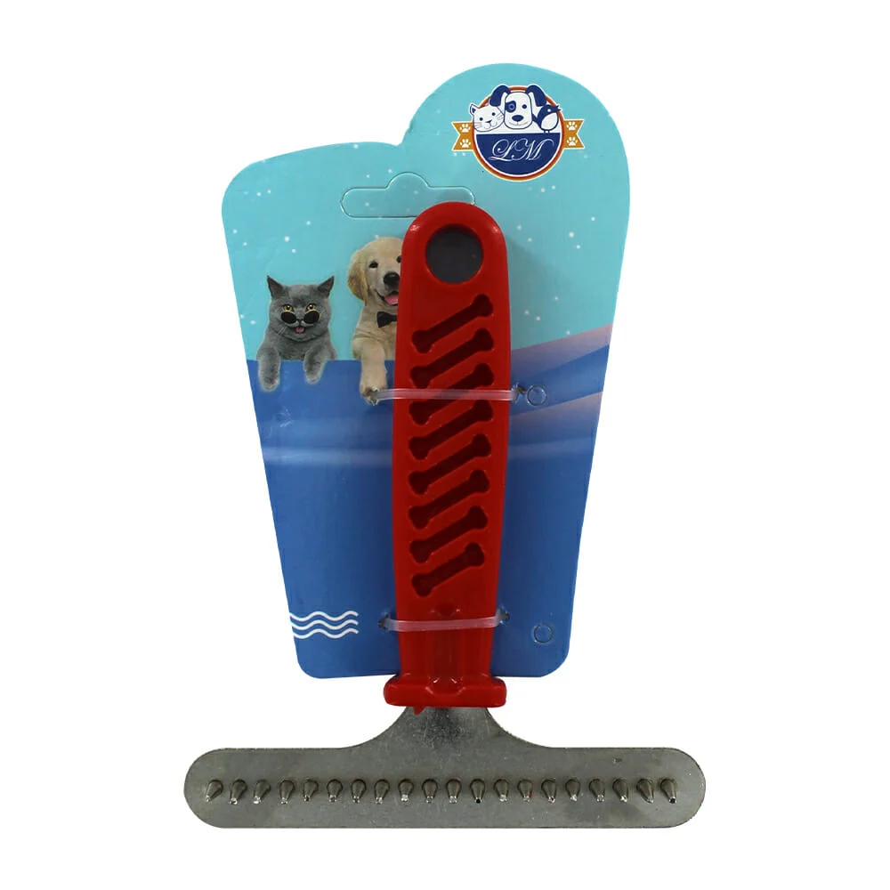 Cepillo removedor de cabello muerto con cerdas de acero inoxidable y mango de plástico / jr1541