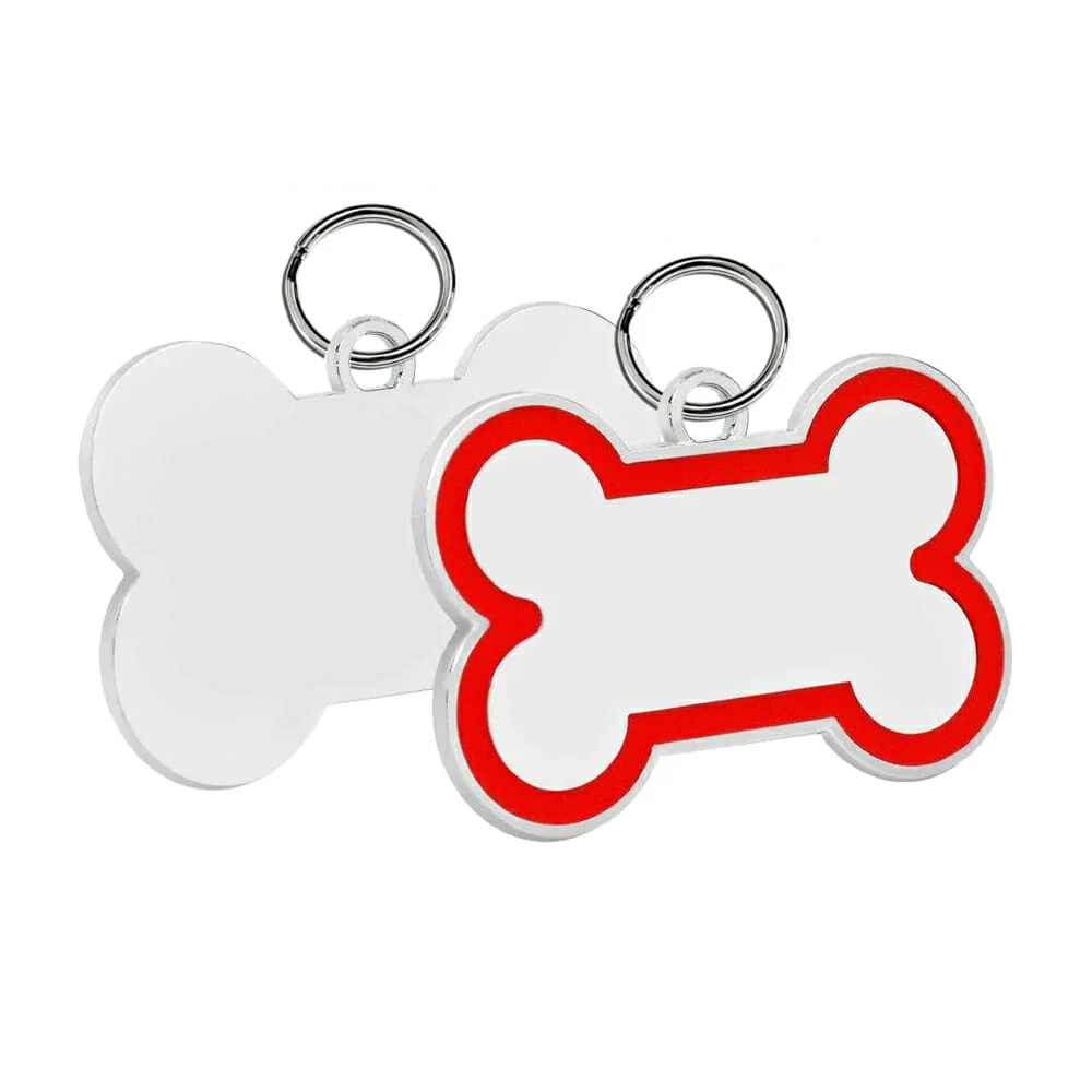 1pza Placa metálica pequeña en forma de hueso con contorno 3cm, variedad de colores / jr1656