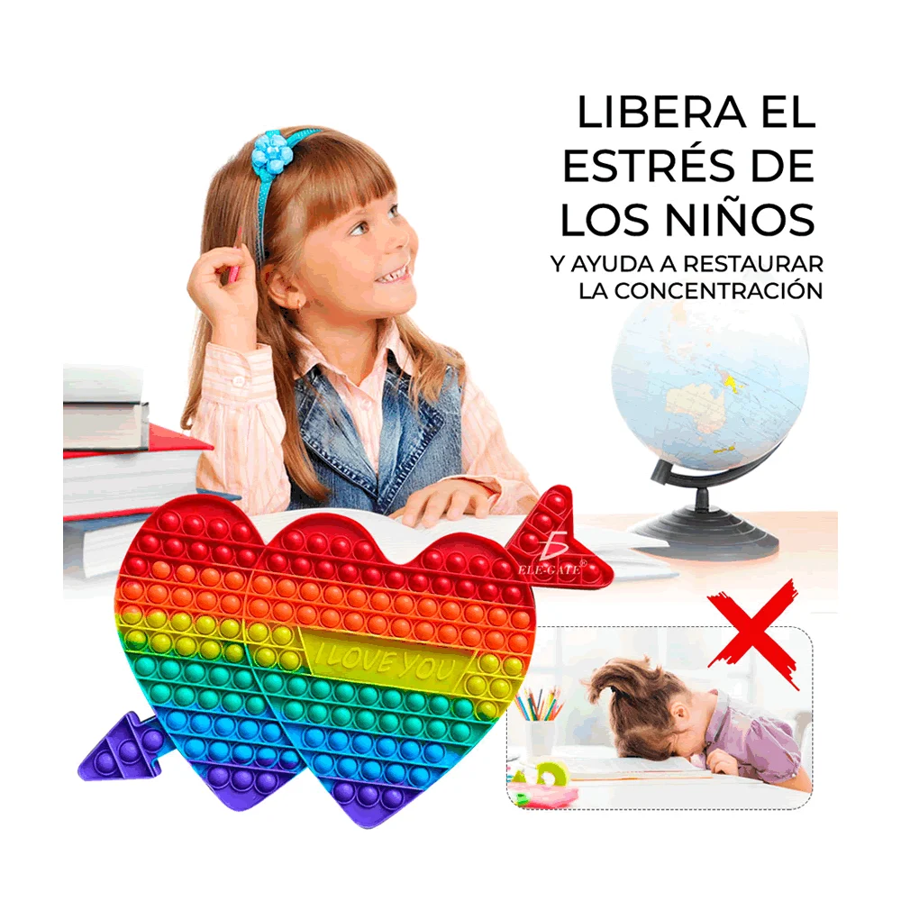 Juguete pop it con forma de corazón jug.20cor