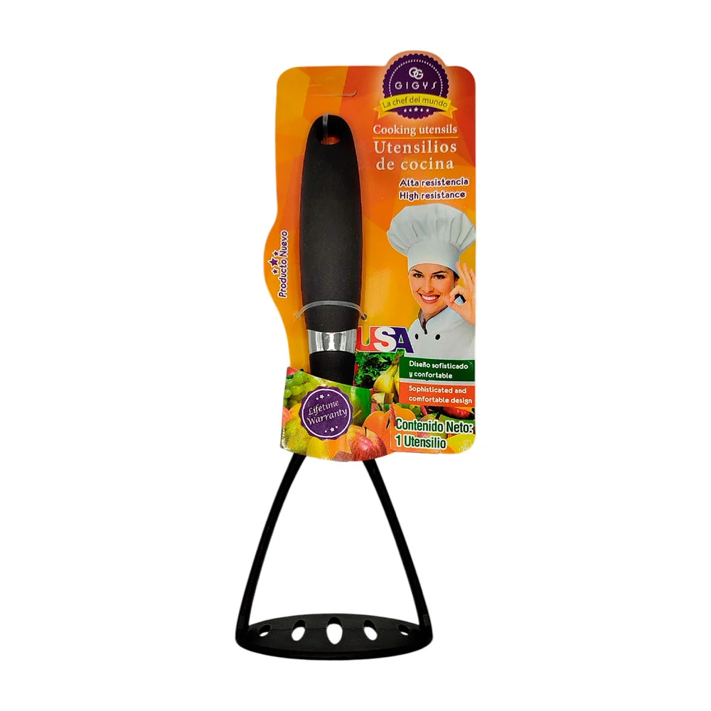 Machacador de plástico en color negro / utensilio de cocina