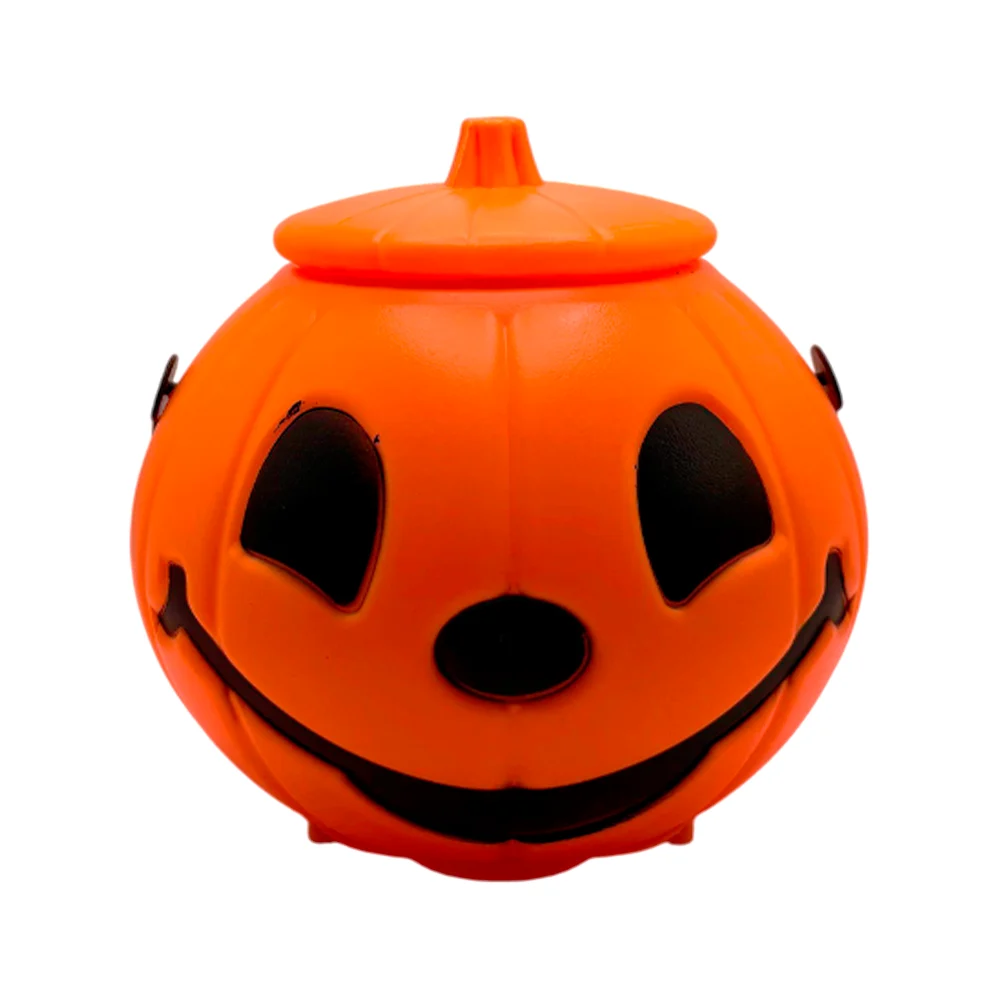 Calabaza mediana con luz led y tapa para pedir dulces 18x18cm / k2144