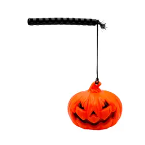 Calabaza con luz led con palito para colgar, 9x7cm / k2242