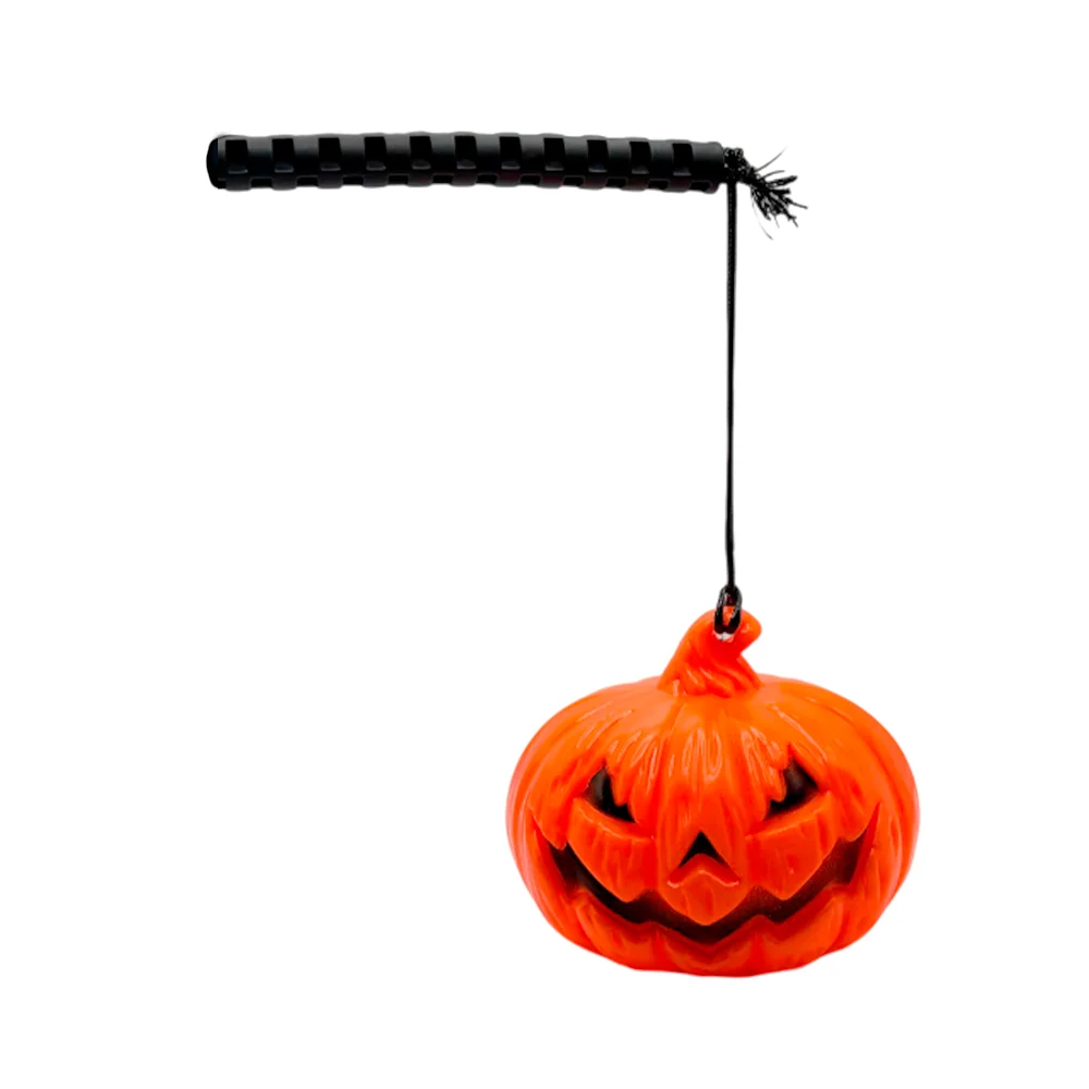Calabaza con luz led con palito para colgar, 9x7cm / k2242