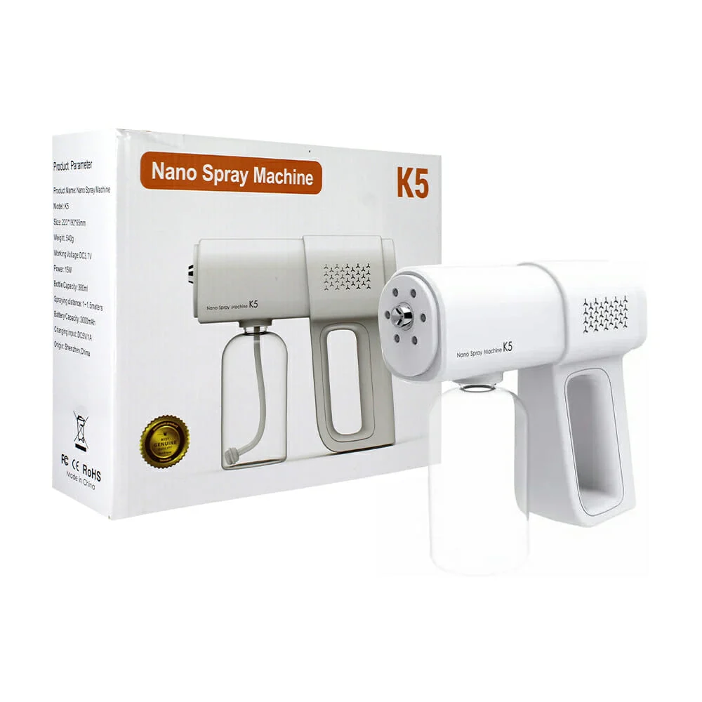 Pistola sanitizante color blanca 380ml, 22.3x19.2x6.5cm / nano spray machine