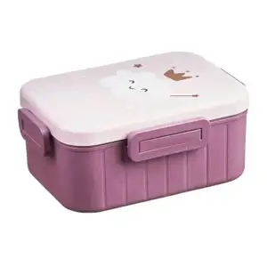 Tupper rectangular de 2 compartimientos con diseño + cubiertos, varie…