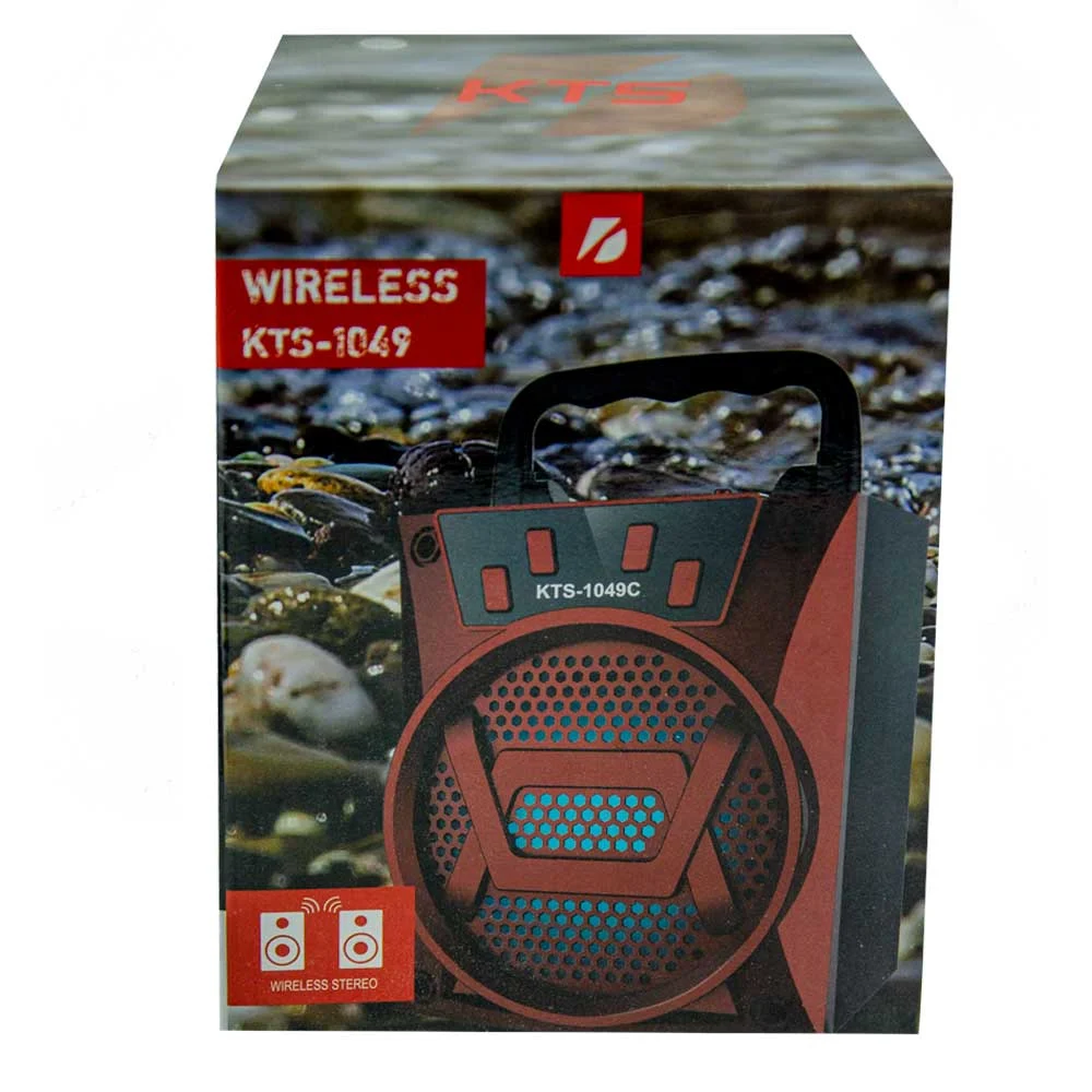 1pza Bocina rectangular de 3 pulgadas, con asa agarradera, diseño en rombos y triángulos, puertos conectores y botones de reproducción, variedad de colores / kts-1049 xh