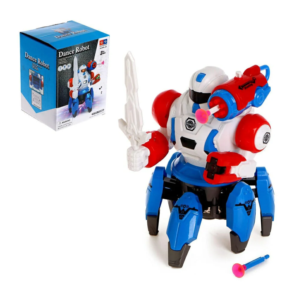 Robot bailarín lanza dardos de juguete con luz y sonido / 999-59