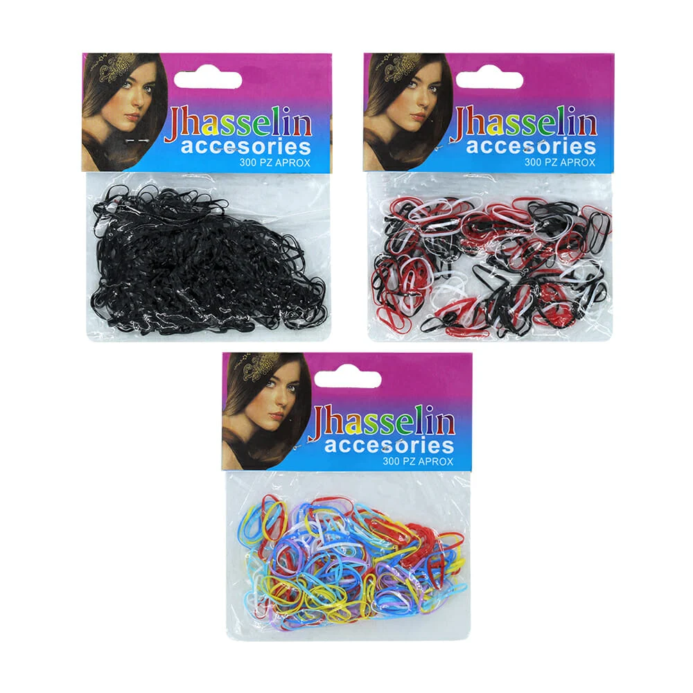 Paquete con 300 ligas de látex, variedad de colores / jhasselin / R625