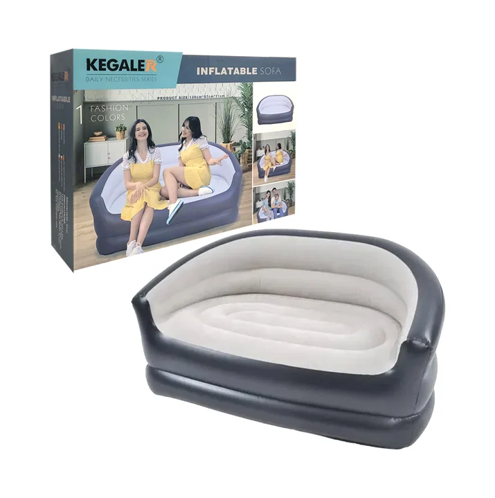 Sofá inflable grande de plástico resistente con diseño ergonómico 138x87x71cm / l81-509q
