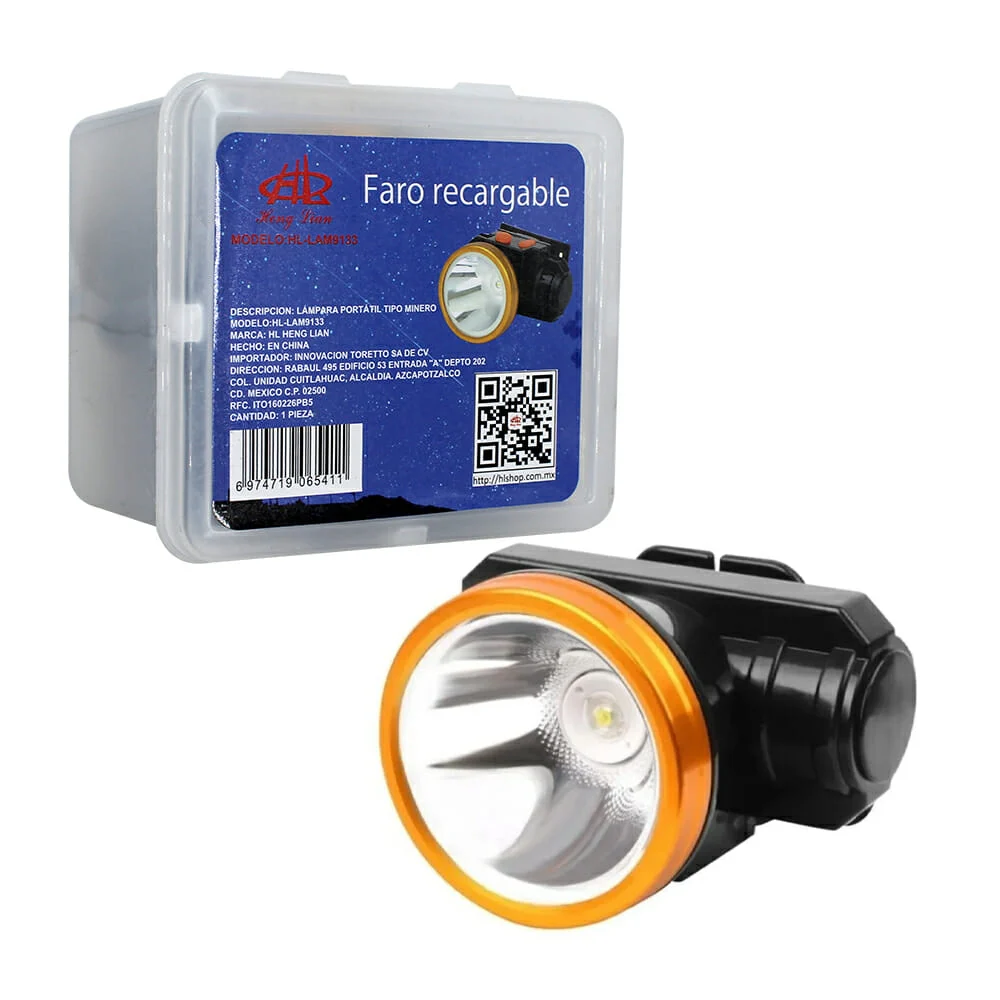 Faro / lámpara led recargable tipo minero hl-lam9133