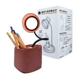 Lámpara led ajustable con portalápices para escritorio, variedad de c…