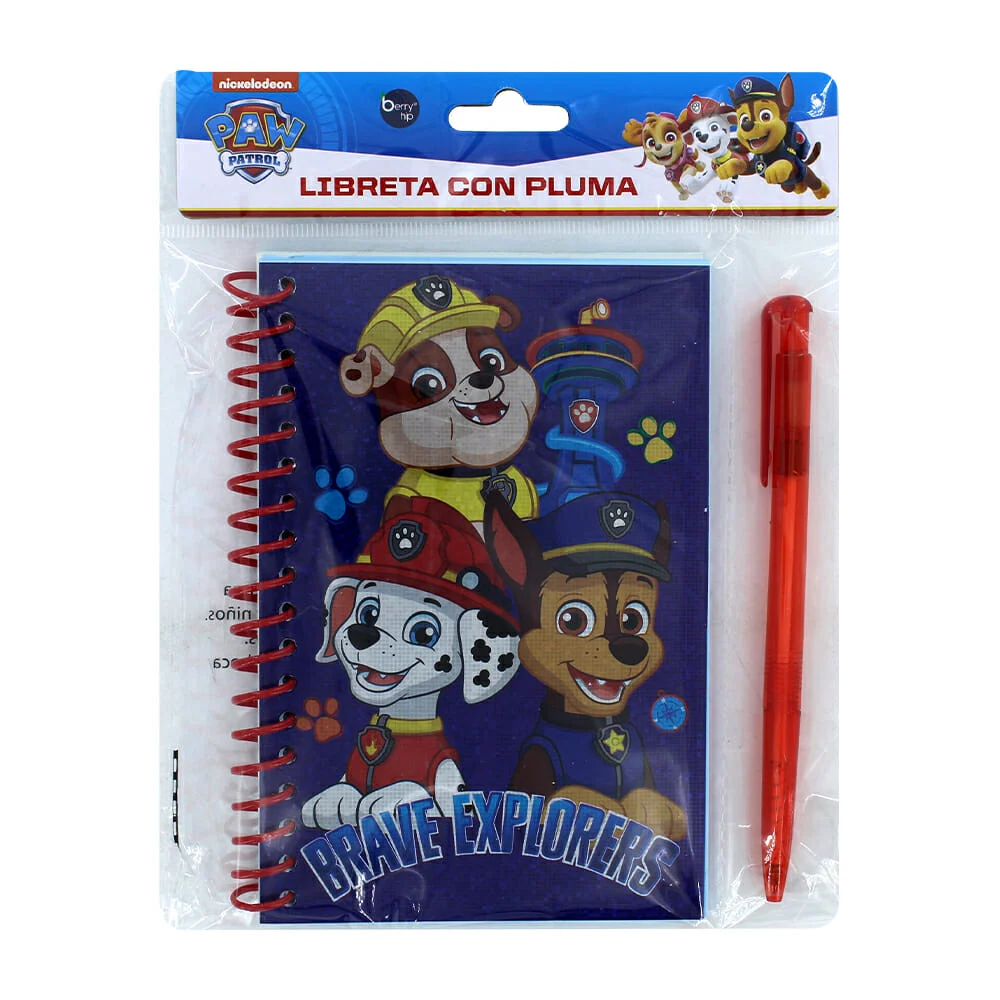 Libreta pequeña con diseño holográfico de paw patrol, 60 hojas páginas y pluma, variedad de diseños / lcp82pp