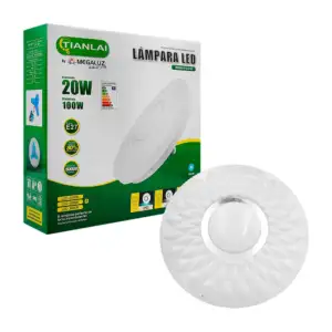 Lámpara led para techo 20w, relieves de rombos y círculo plateado en …