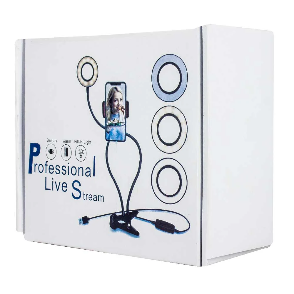 Aro de luz led pequeño con soporte flexible para teléfono / live stream / el-35