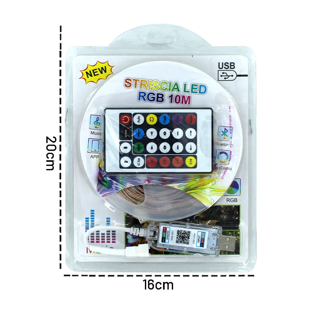 Tira led rgb con conexión usb y control...