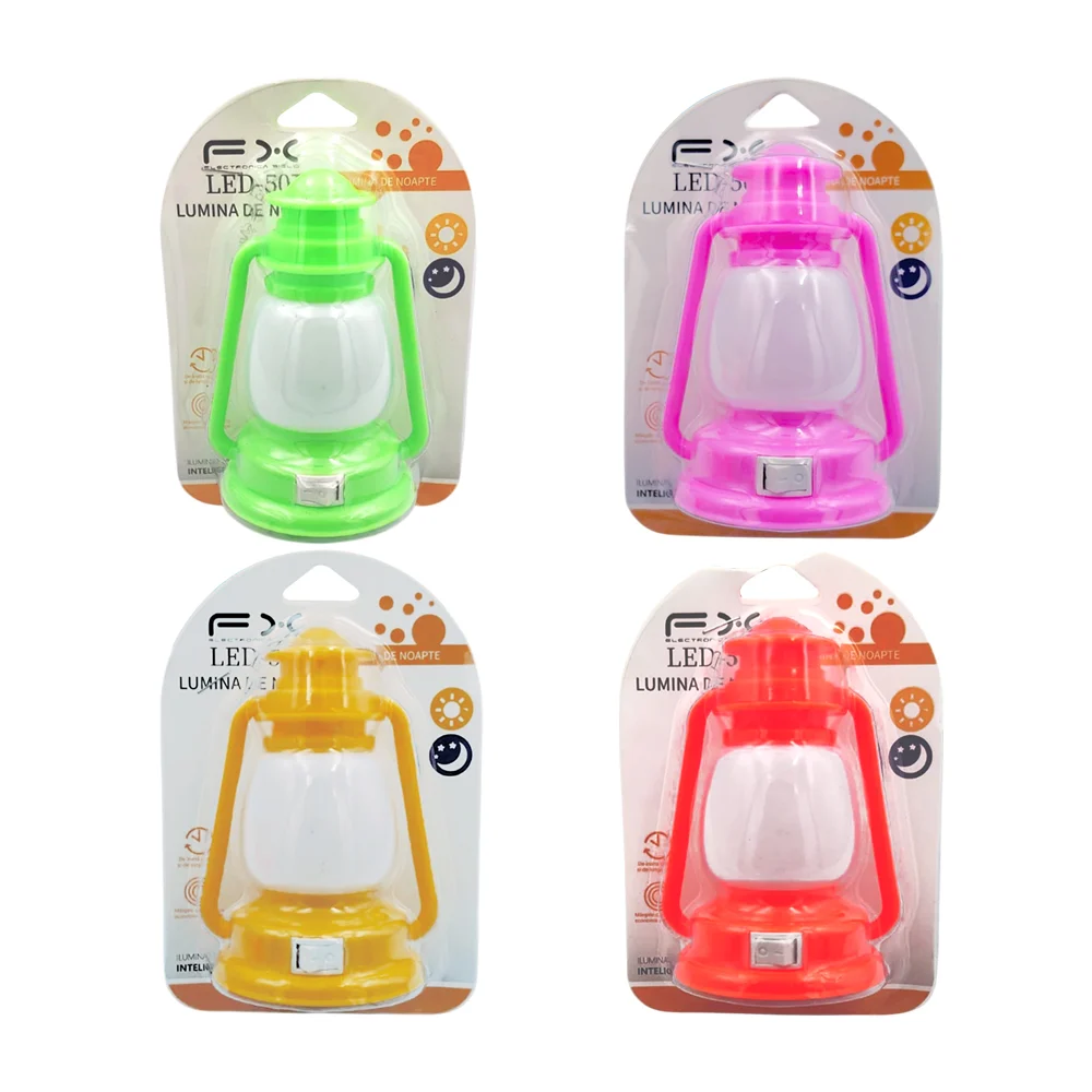 Lámpara de noche tipo queroseno con botón de encendido, color surtido / led-507