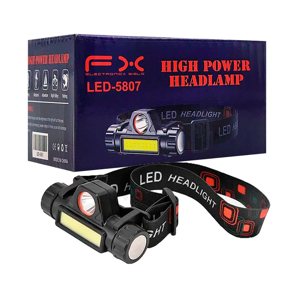 Lámpara de cabeza ajustable fx con 2 modos de iluminación / high power headlamp