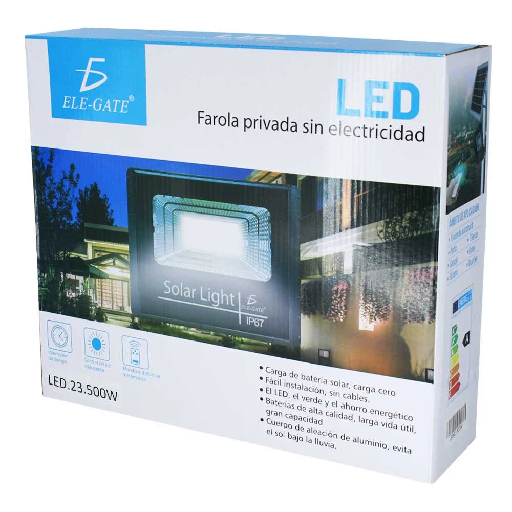 Reflector led 500w con panel solar led.23.500w+hold.led.23.500w